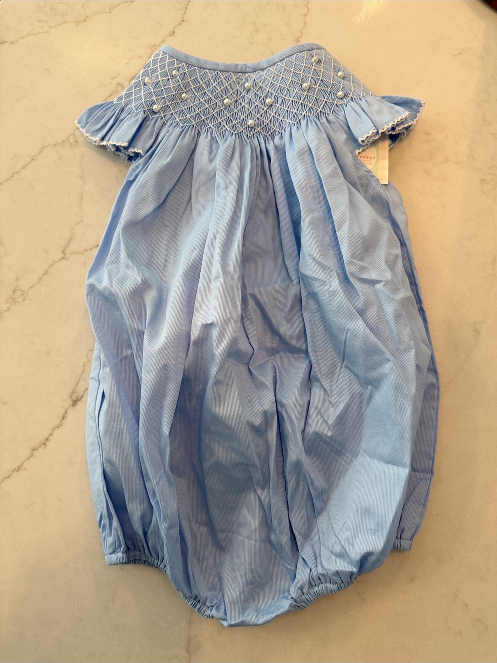 NWT Smocked Light Blue Baby Bubble Dress - 3T